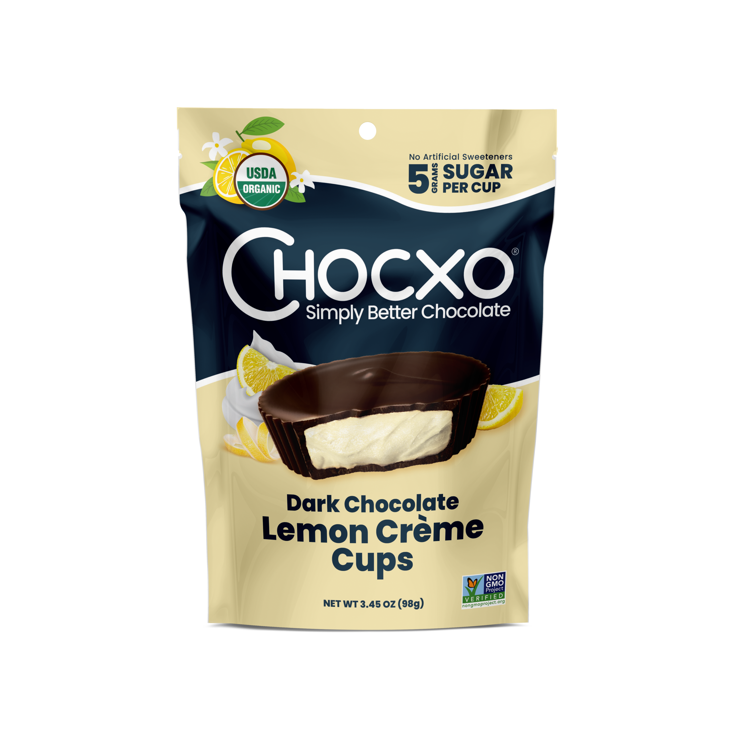 Dark Chocolate Lemon Crème Cups – Chocxo