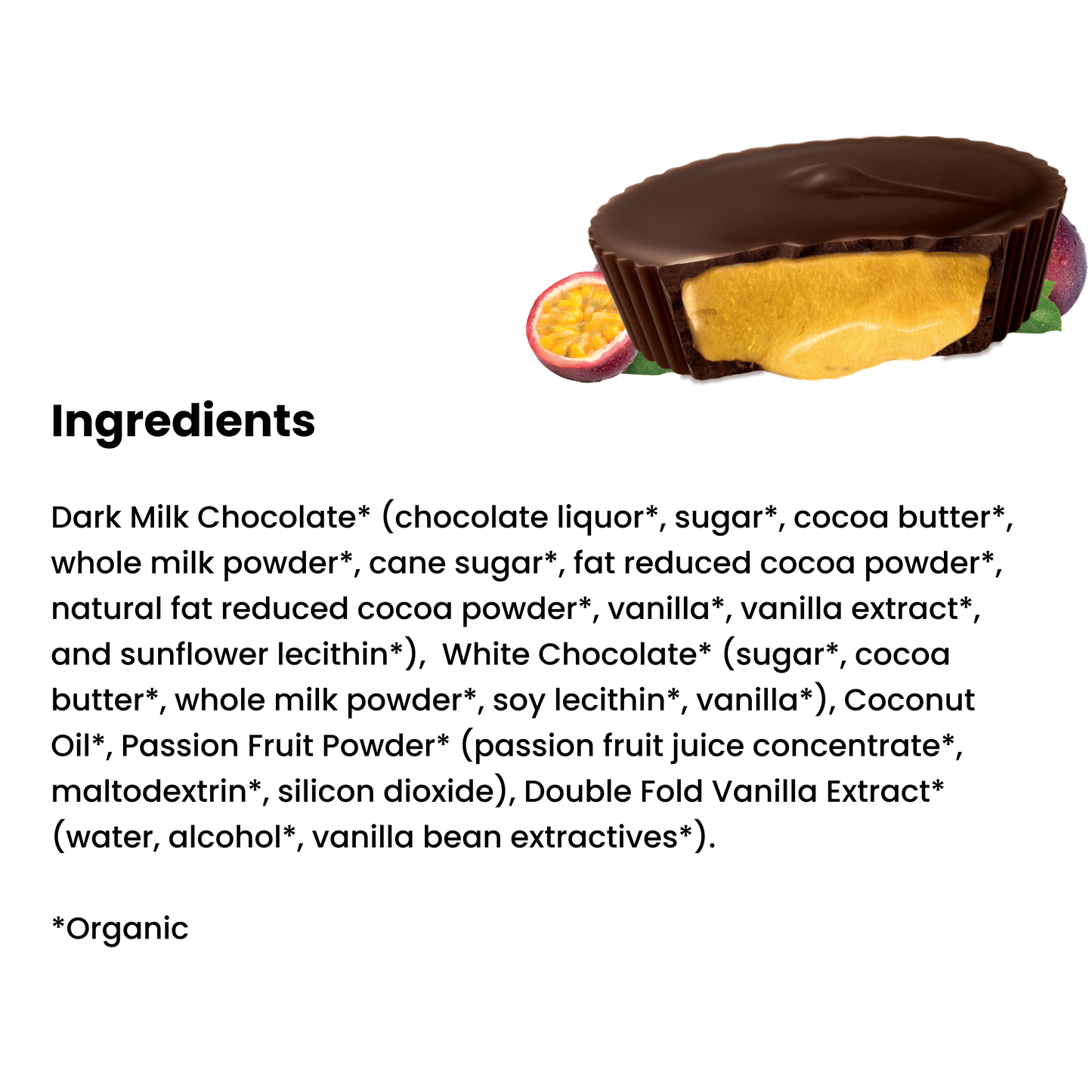 Dark Milk Chocolate Passion Fruit Cups