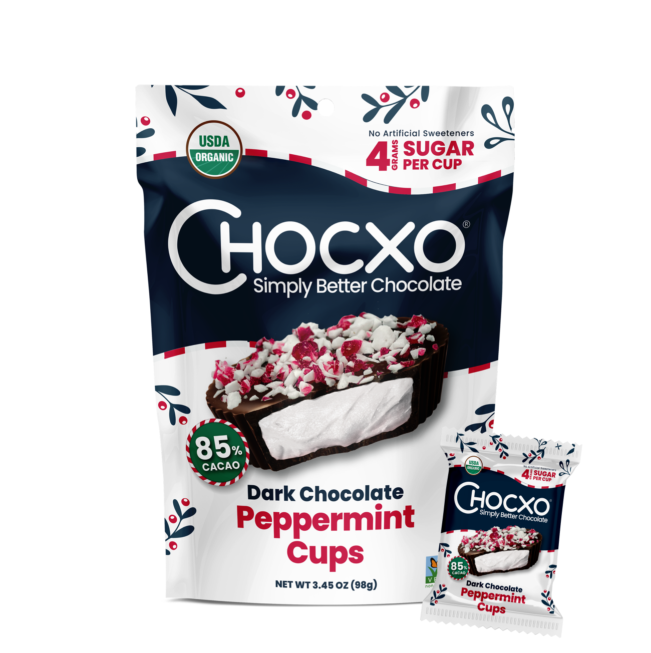 Dark Chocolate Peppermint Cups – Chocxo Dark Chocolate Peppermint Cups – Chocxo