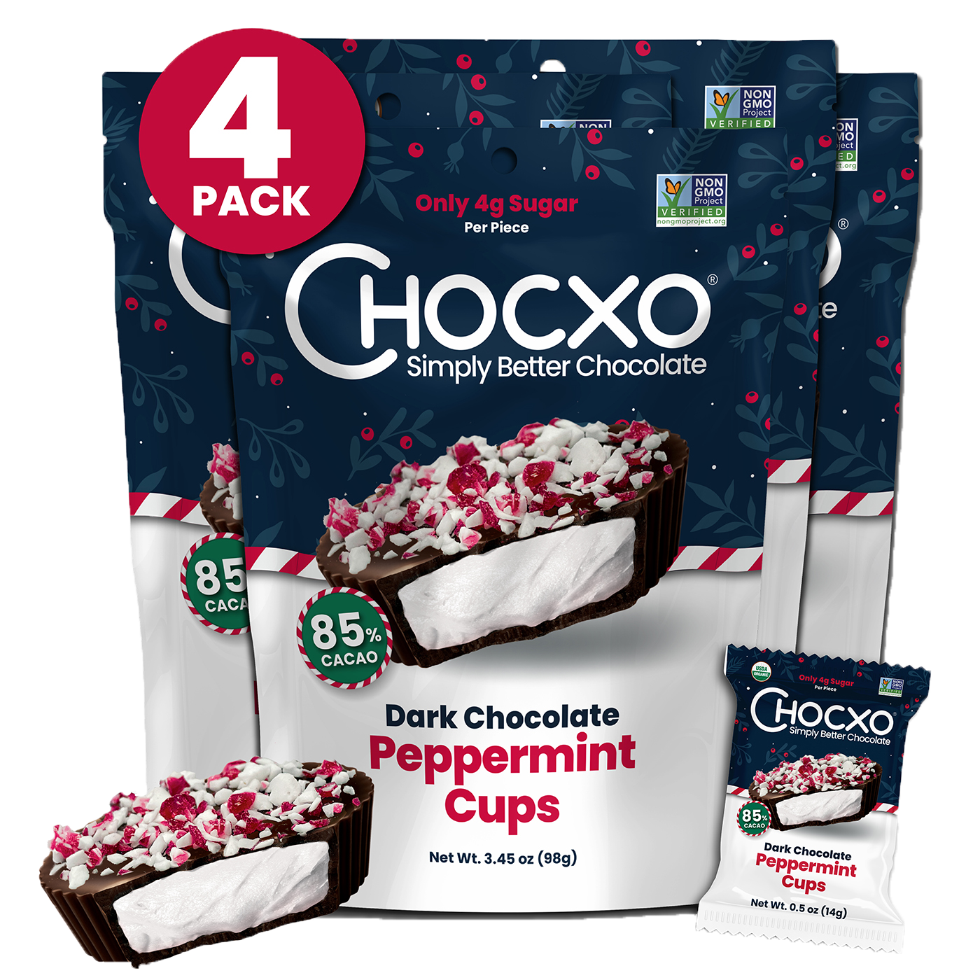 Dark Chocolate Peppermint Cups – Chocxo