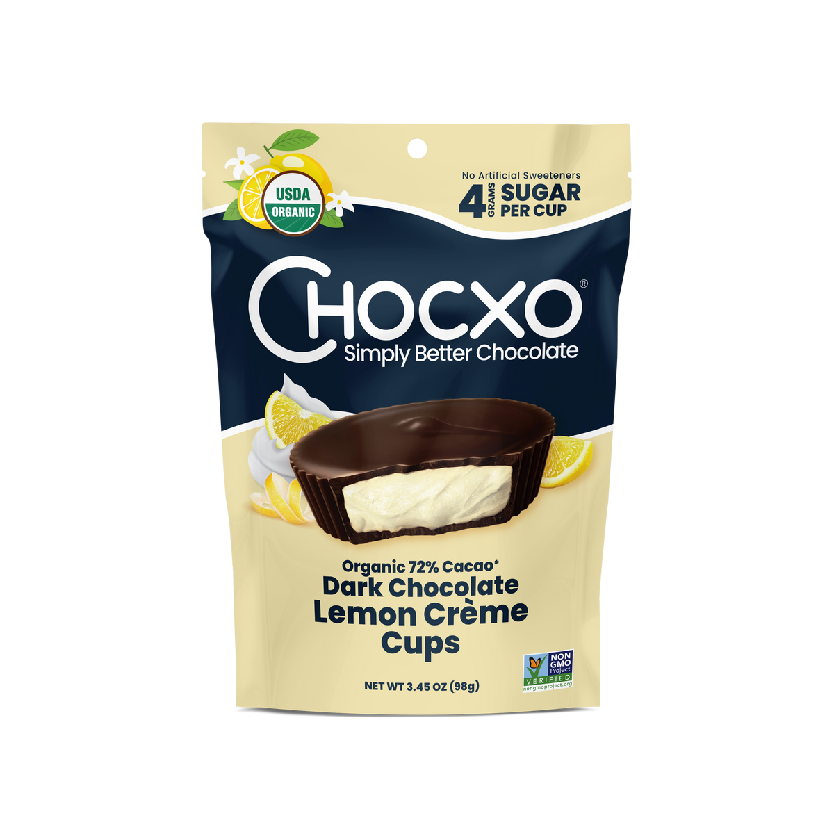 Dark Chocolate Lemon Crème Cups – Chocxo