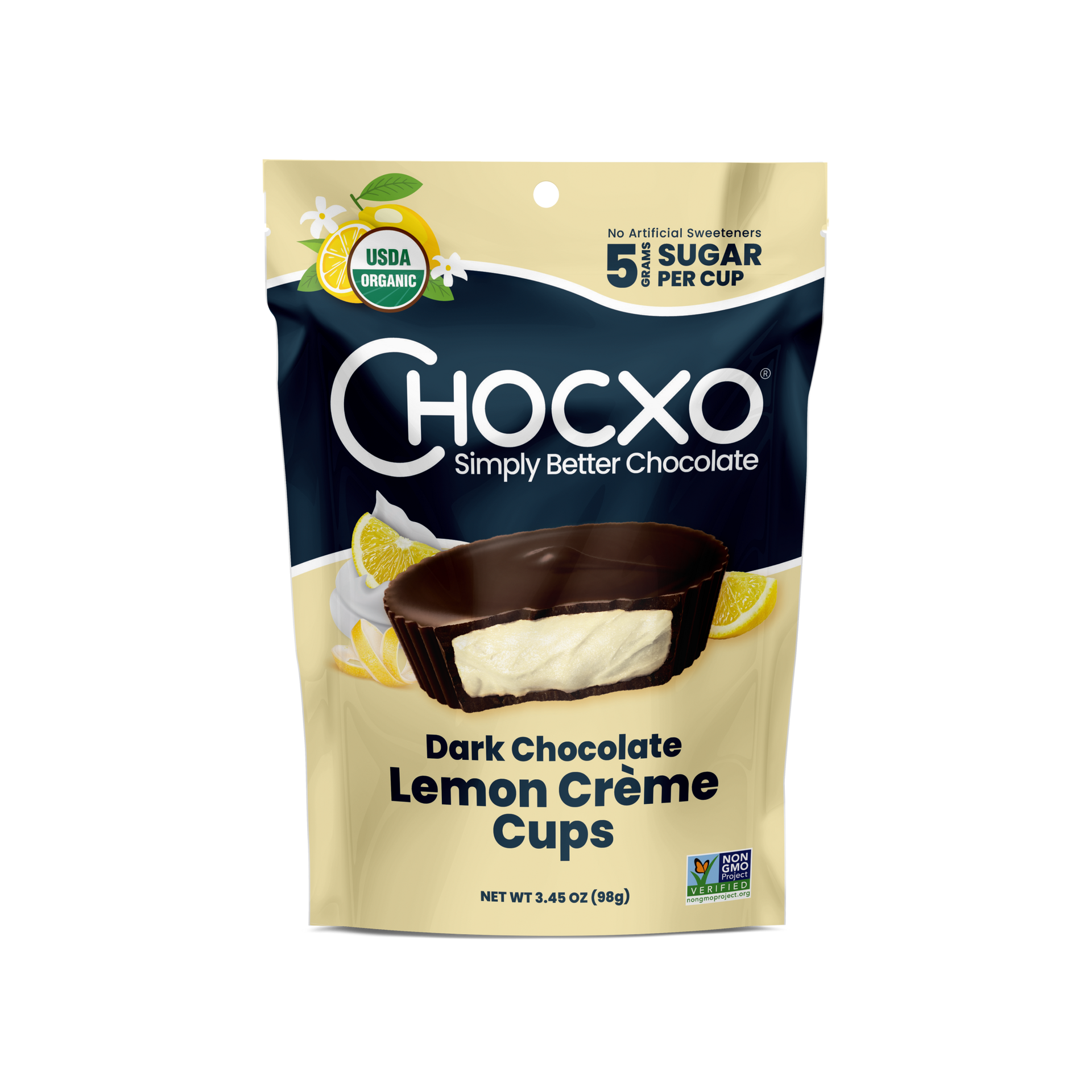 Dark Chocolate Lemon Crème Cups – Chocxo