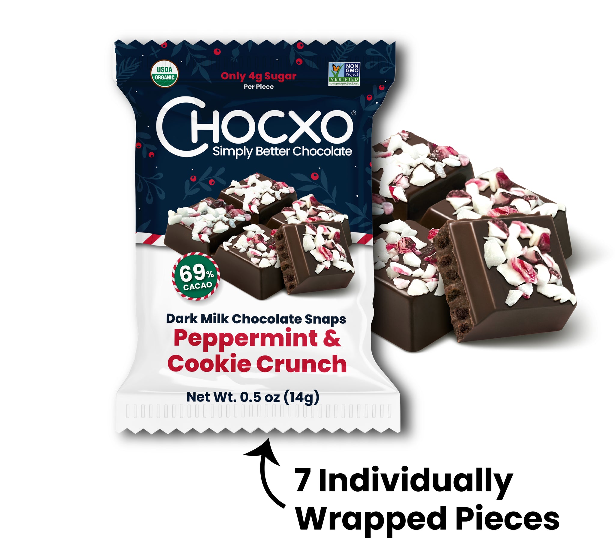 Dark Milk Chocolate Peppermint & Cookie Crunch Snaps – Chocxo